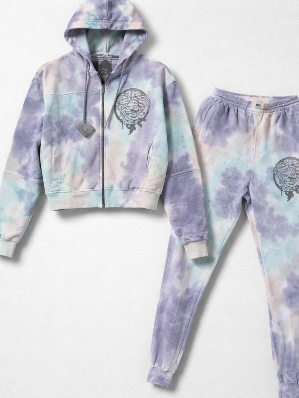Tie-Dye Lavender & Mint Kids Sweatpants Set